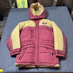 VTG 90s NFL San Francisco 49ers Youth M (12-14) Puffer Coat‎ Football Sports